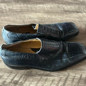 Giorgio Brutini blue snakeskin print shoes size 10